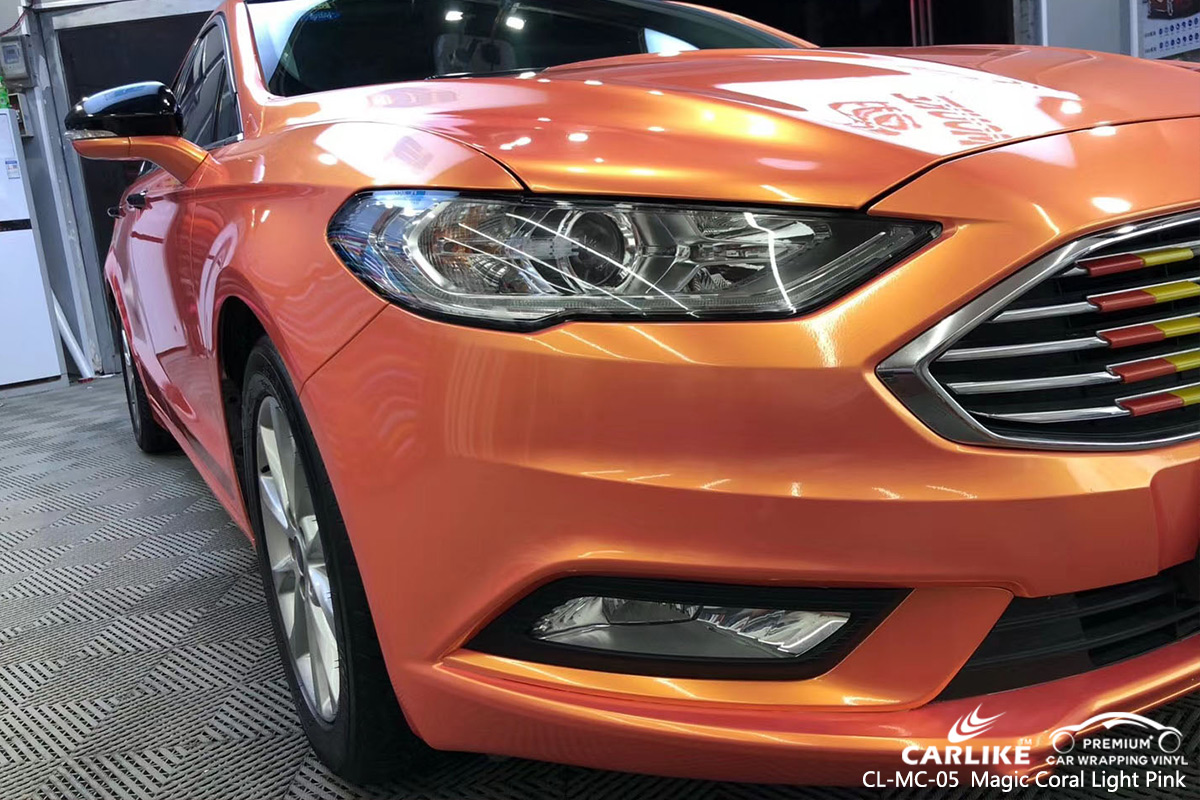 CL-MC-05 magic coral light pink car wrap gloss for FORD Normandy France