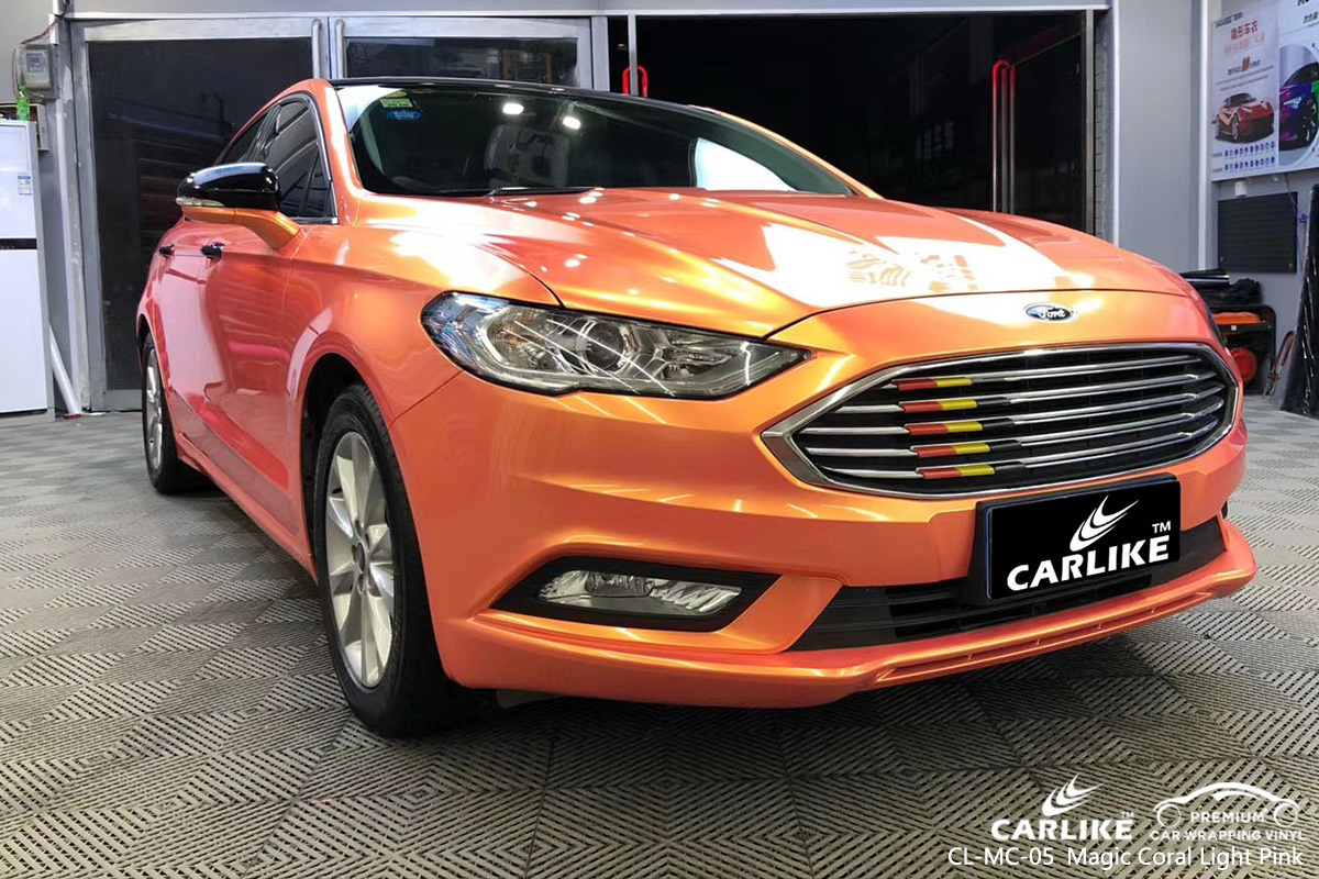 CL-MC-05 magic coral light pink car wrap gloss for FORD Normandy France