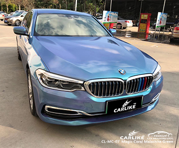 CL-MC-07 BMW Johor Malezya için sihirli mercan malakit yeşil araba sarma parlaklığı
