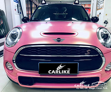 CL-MC-08 magic coral pink car wrapping foil for MINI