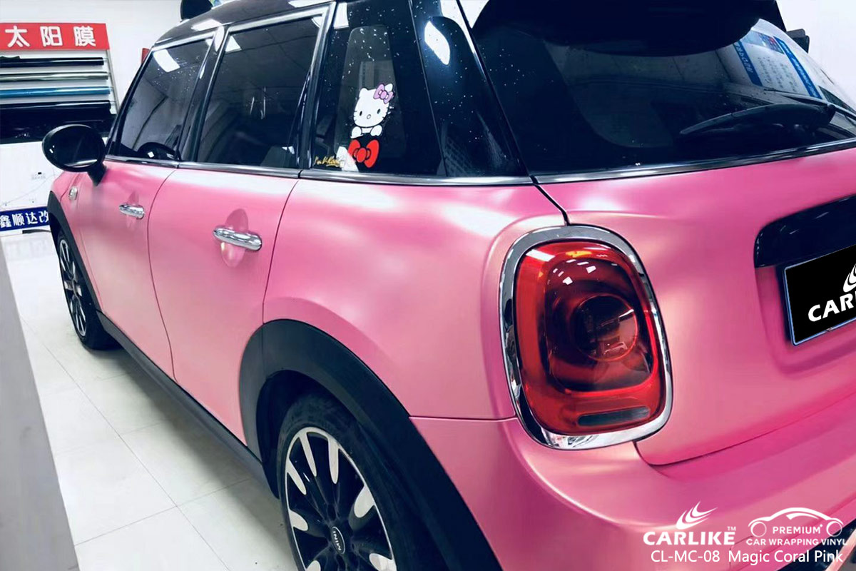 CL-MC-08 magic coral pink car wrapping foil for MINI Utrecht Netherlands