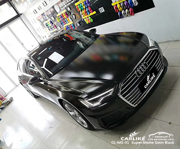 AUDI Labuan Federal Bölgesi Malezya için CL-MS-01 süper mat saten siyah araba sarma