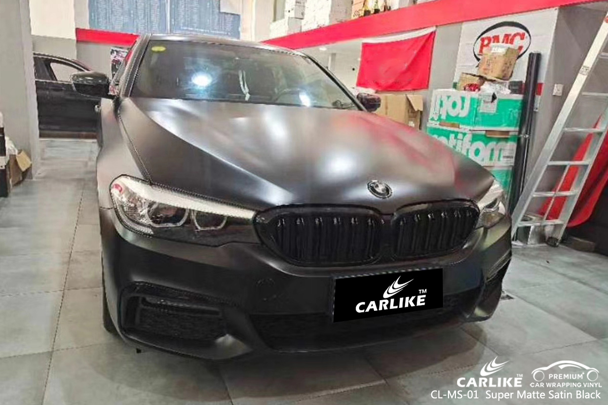 CL-MS-01 super matte satin black motorcycle vinyl films for BMW Ile-de-France France