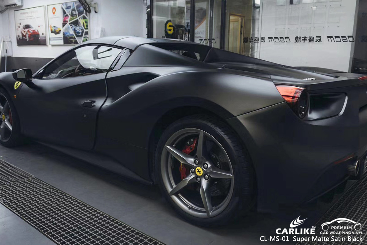 CL-MS-01 super matte satin black vinyl matte car wrap for FERRARI Auvergne-Rhone-Alpes France