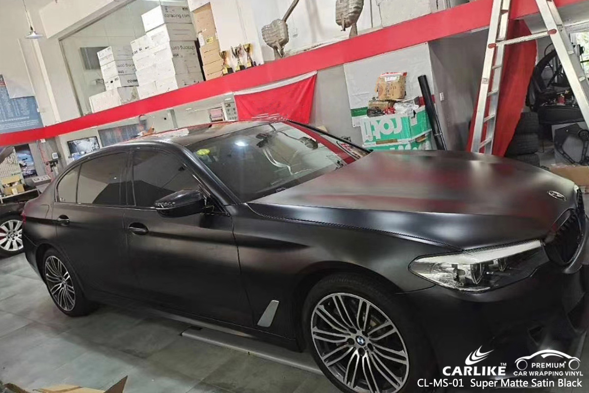 CL-MS-01 super matte satin black motorcycle vinyl films for BMW Ile-de-France France