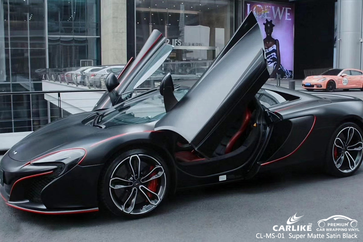 CL-MS-01 super matte satin black protective vinyl for cars for MCLAREN Gelderland Netherlands