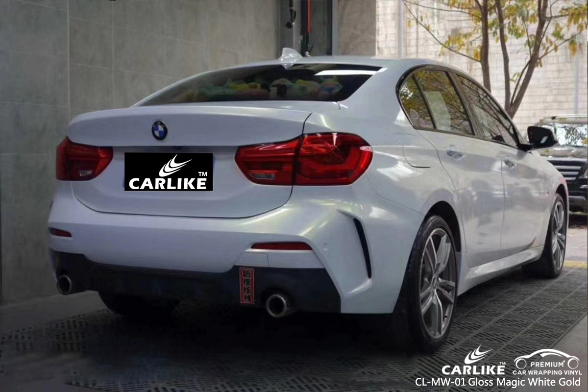 CL-MW-01 gloss magic white to gold car wrap vinyl matte for BMW Kuala Lumpur Malaysia