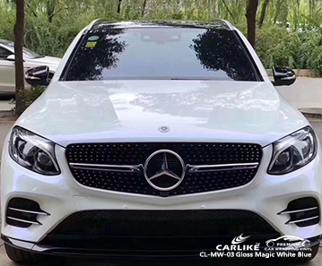 MERCEDES-BENZ Goias Brezilya için CL-MW-03 parlak sihirli beyazdan maviye ppf film