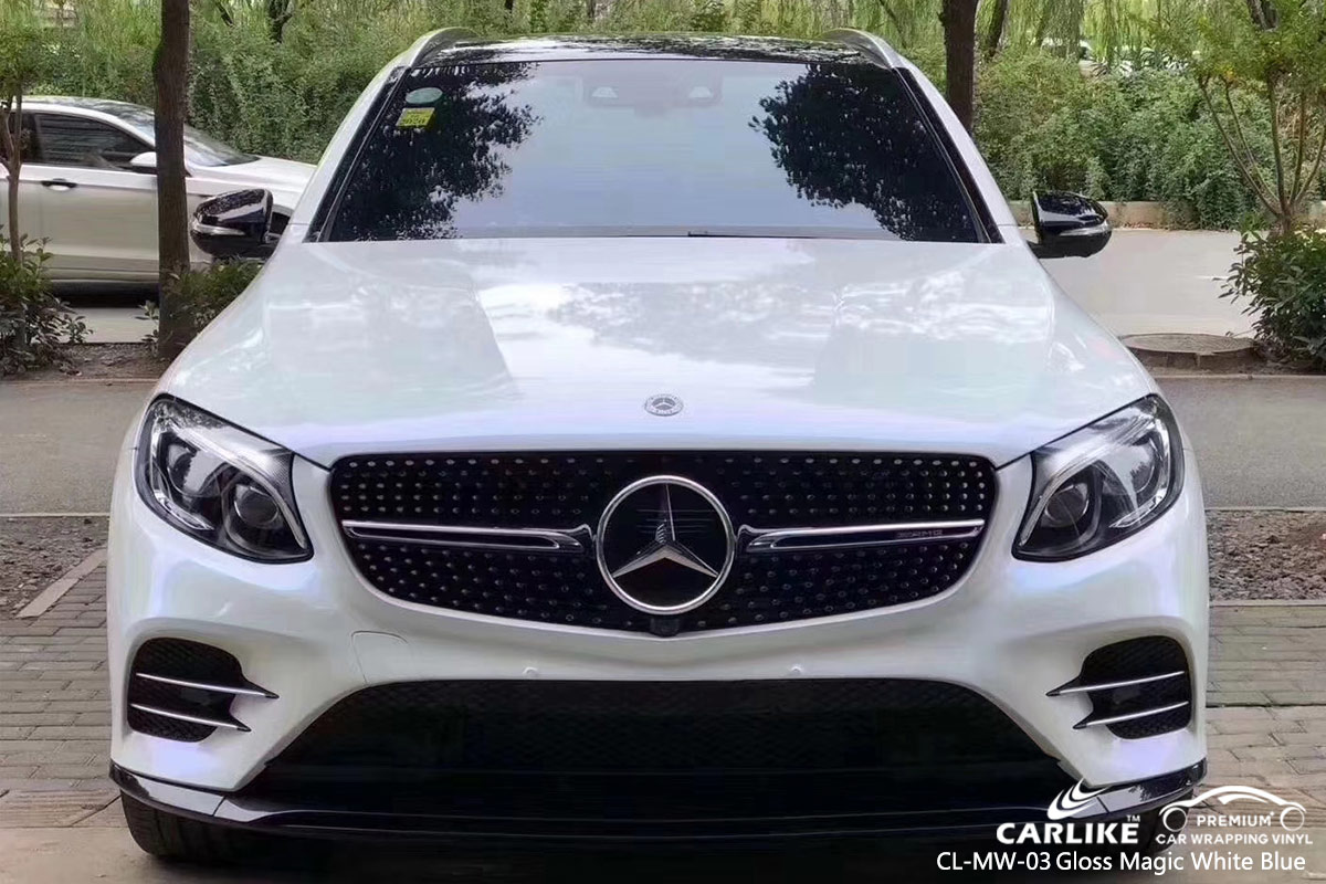 CL-MW-03 gloss magic white to blue ppf film for MERCEDES-BENZ Goias Brazil