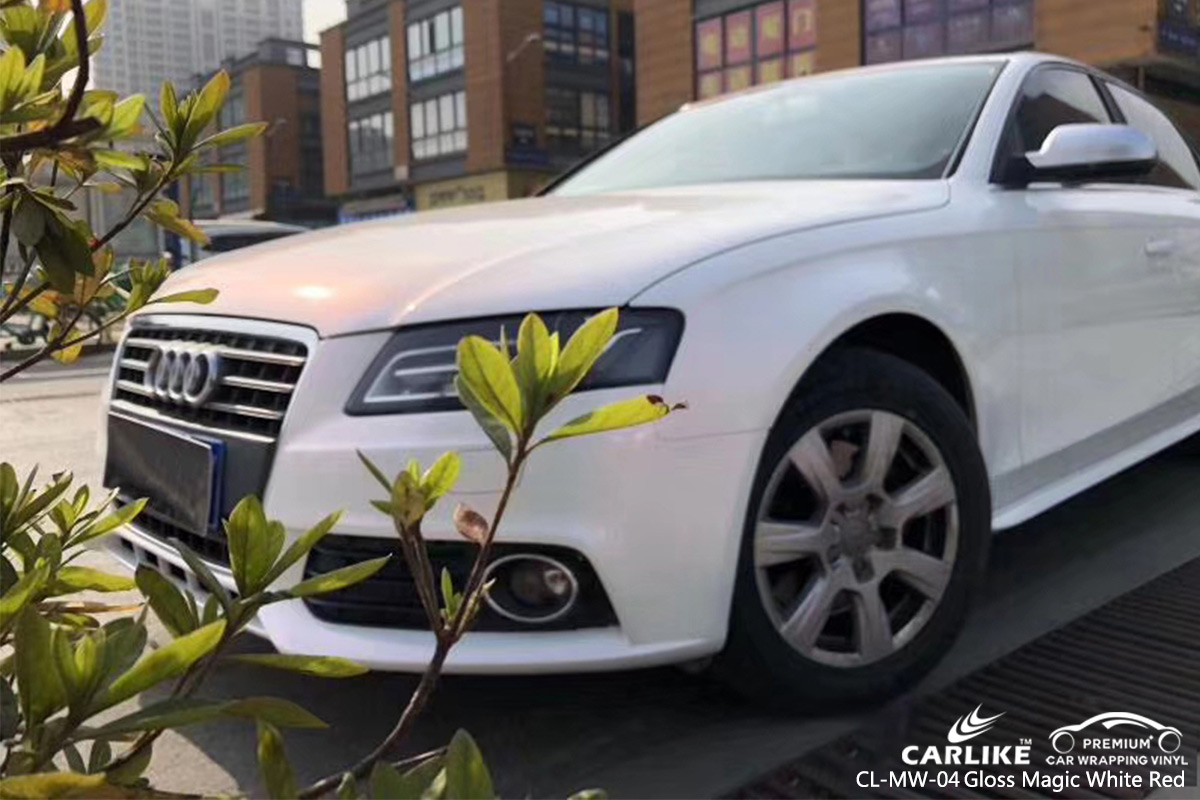 CL-MW-04 gloss magic white to red carbon fibre vinyl wrap for bikes for AUDI Limpopo South Africa