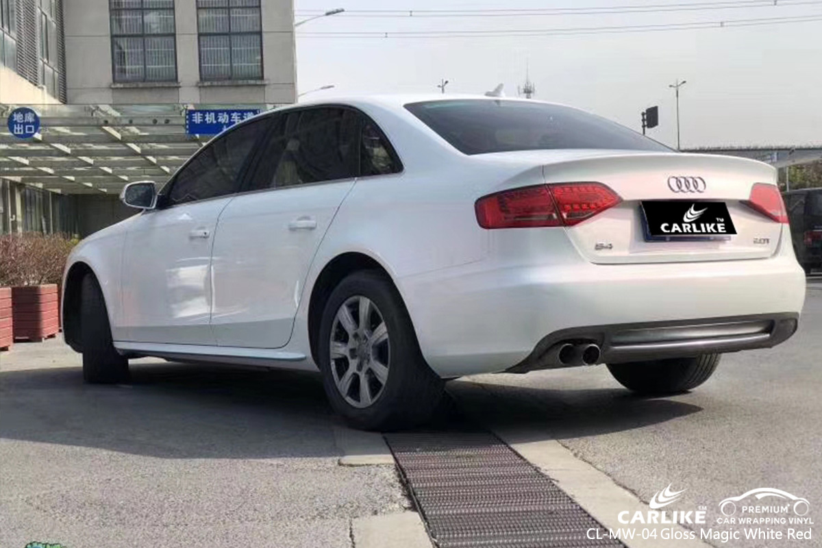 CL-MW-04 gloss magic white to red carbon fibre vinyl wrap for bikes for AUDI Limpopo South Africa