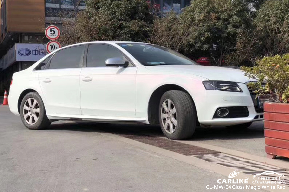 CL-MW-04 gloss magic white to red carbon fibre vinyl wrap for bikes for AUDI Limpopo South Africa