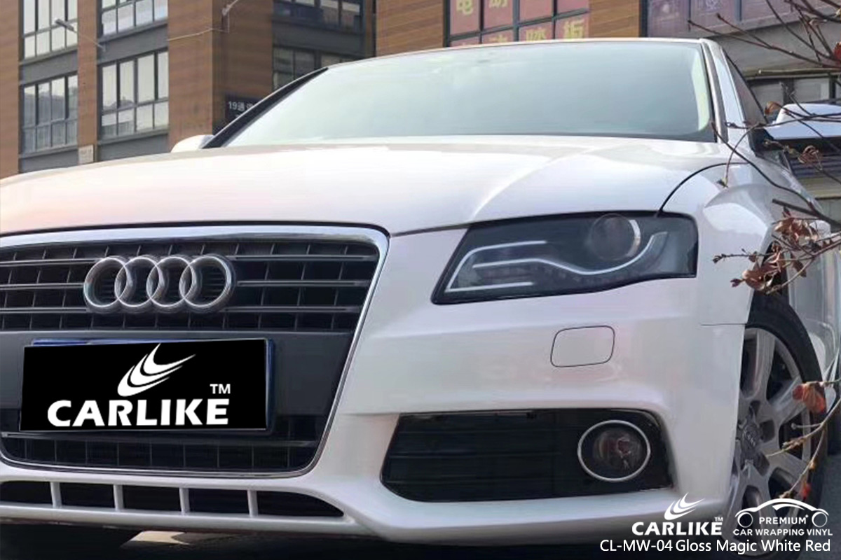 CL-MW-04 gloss magic white to red carbon fibre vinyl wrap for bikes for AUDI Limpopo South Africa