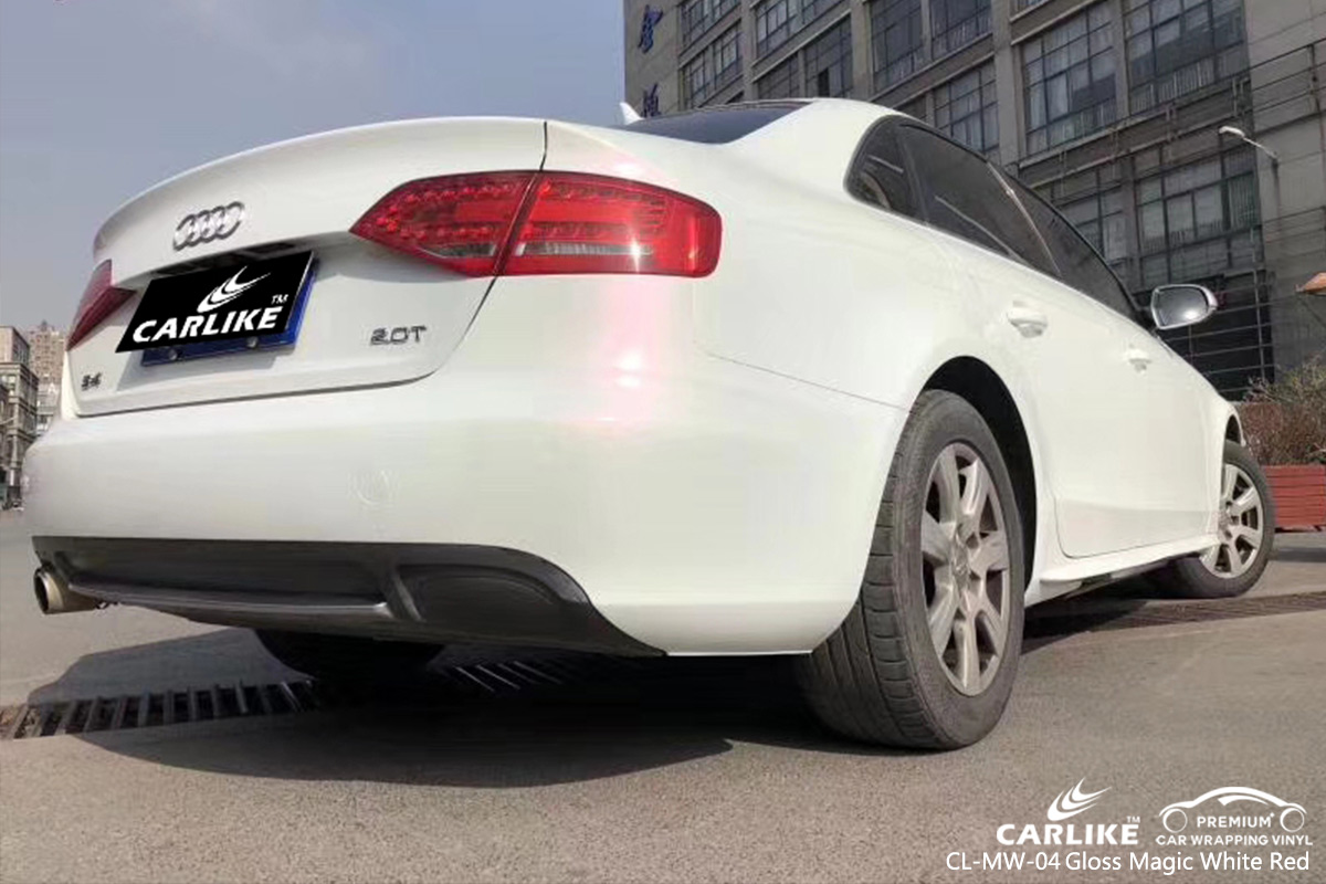 CL-MW-04 gloss magic white to red carbon fibre vinyl wrap for bikes for AUDI Limpopo South Africa