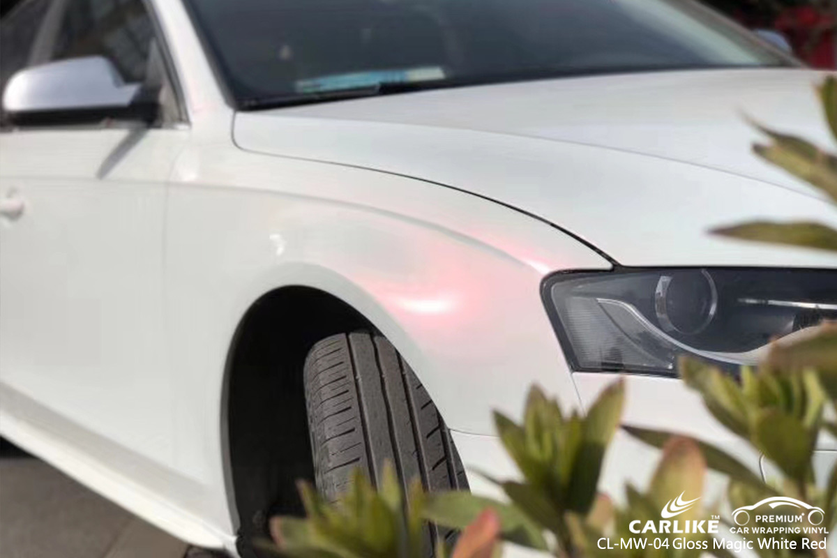 CL-MW-04 gloss magic white to red carbon fibre vinyl wrap for bikes for AUDI Limpopo South Africa