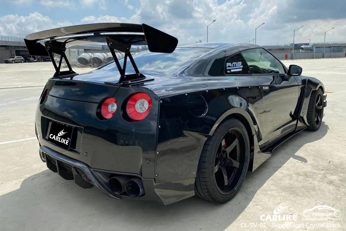 CL-SV-01 super gloss crystal black car wrapping foil for GTR Rhode Island United States