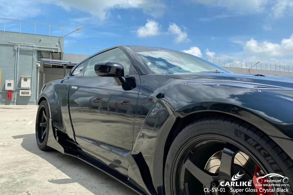 CL-SV-01 super gloss crystal black car wrapping foil for GTR Rhode Island United States