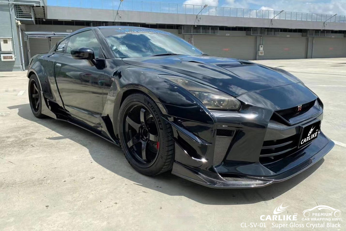 CL-SV-01 super gloss crystal black car wrapping foil for GTR Rhode Island United States