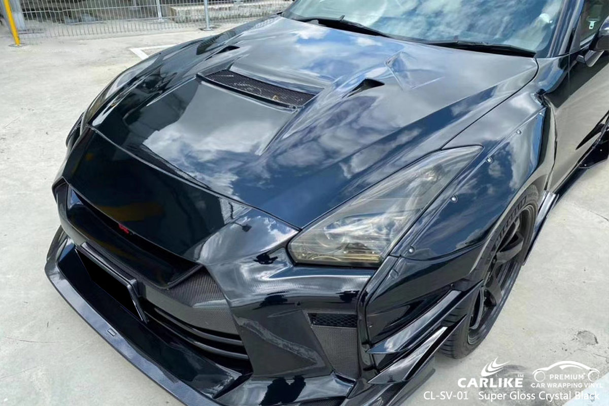 CL-SV-01 super gloss crystal black car wrapping foil for GTR Rhode Island United States