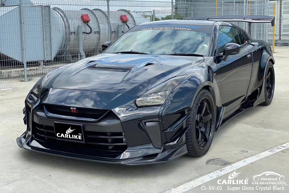 CL-SV-01 super gloss crystal black car wrapping foil for GTR Rhode Island United States