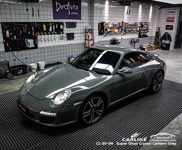 CL-SV-04 super brillant cristal ciment gris voiture wrap vinyle mat pour Porsche Pays de la Loire France