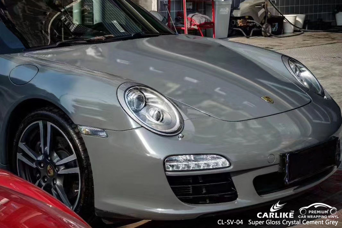 CL-SV-04 super gloss crystal cement grey car wrap vinyl matte for PORSCHE Pays de la Loire France