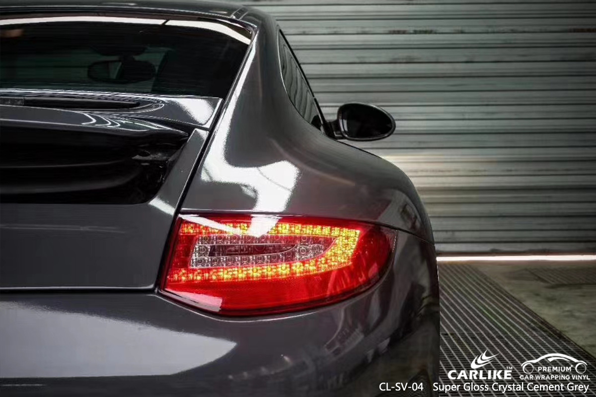 CL-SV-04 super gloss crystal cement grey car wrap vinyl matte for PORSCHE Pays de la Loire France