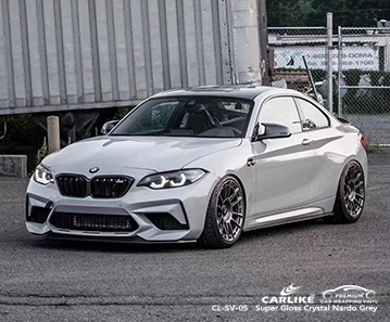 CL-SV-05 süper parlak kristal nardo gri karbon fiber vinil şal için bisikletler için BMW Maranhao Brezilya