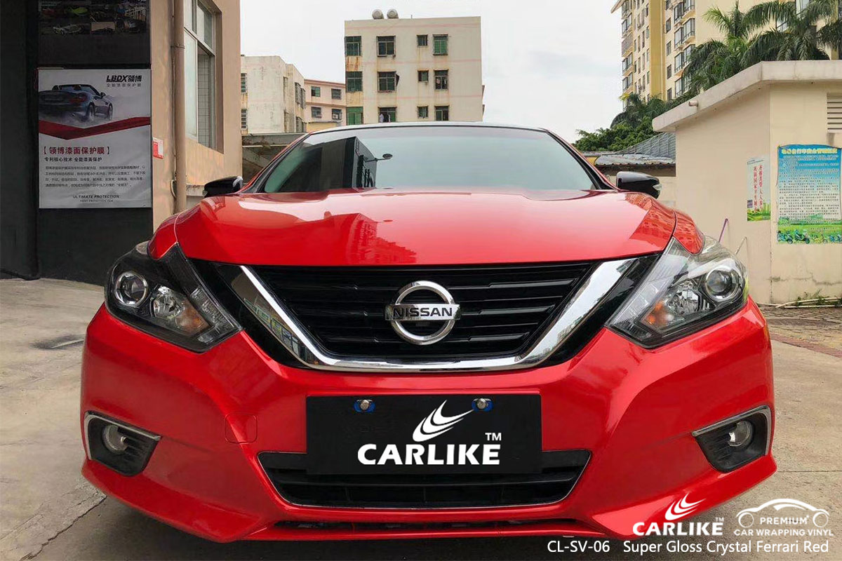 CL-SV-06 super gloss crystal ferrari red vinyl sticker paper for NISSAN Arizona United States