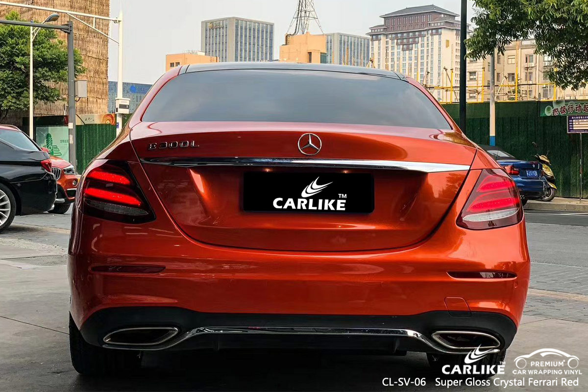 CL-SV-06 super gloss crystal ferrari red vehicle high gloss vinyl wrap for MERCEDES-BENZ Rivers Nigeria