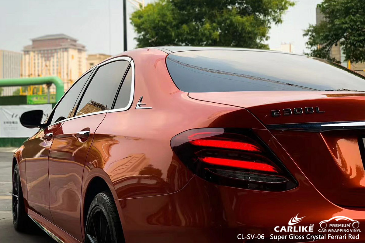 CL-SV-06 super gloss crystal ferrari red vehicle high gloss vinyl wrap for MERCEDES-BENZ Rivers Nigeria