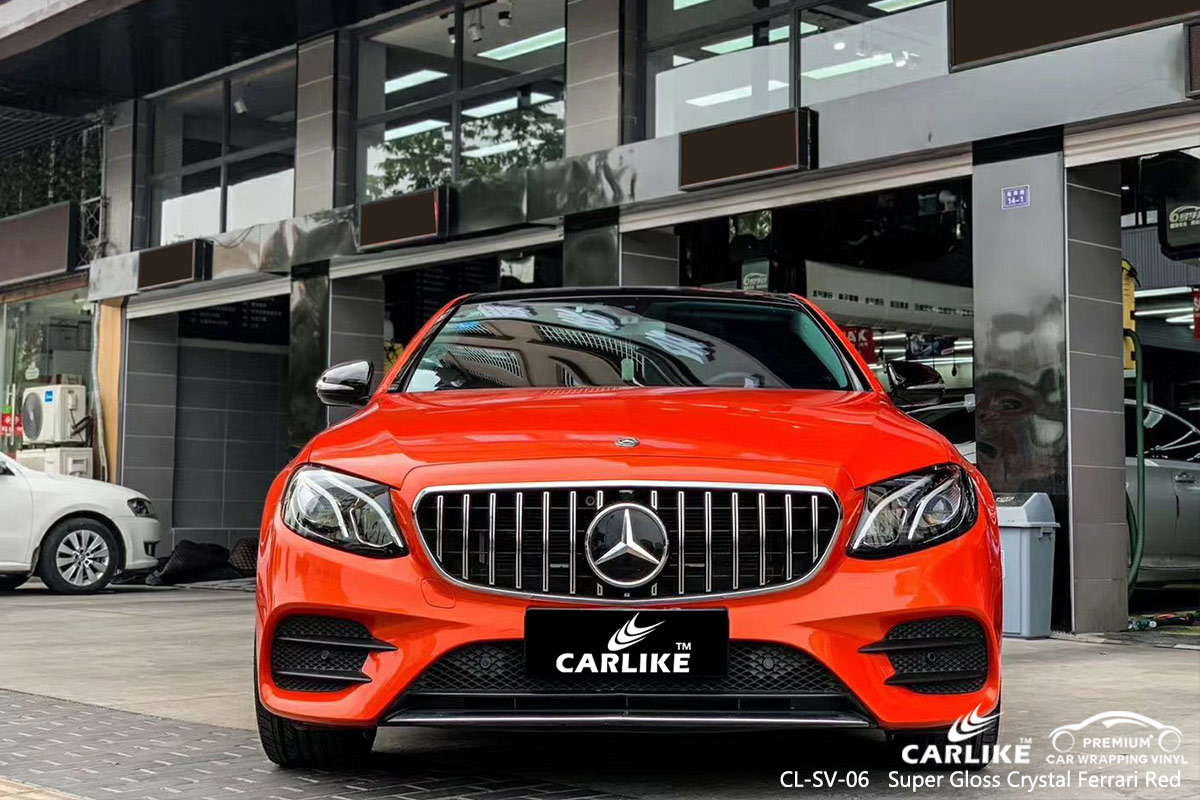 CL-SV-06 super gloss crystal ferrari red vehicle high gloss vinyl wrap for MERCEDES-BENZ Rivers Nigeria
