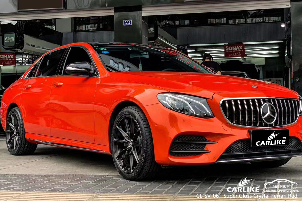 CL-SV-06 super gloss crystal ferrari red vehicle high gloss vinyl wrap for MERCEDES-BENZ Rivers Nigeria