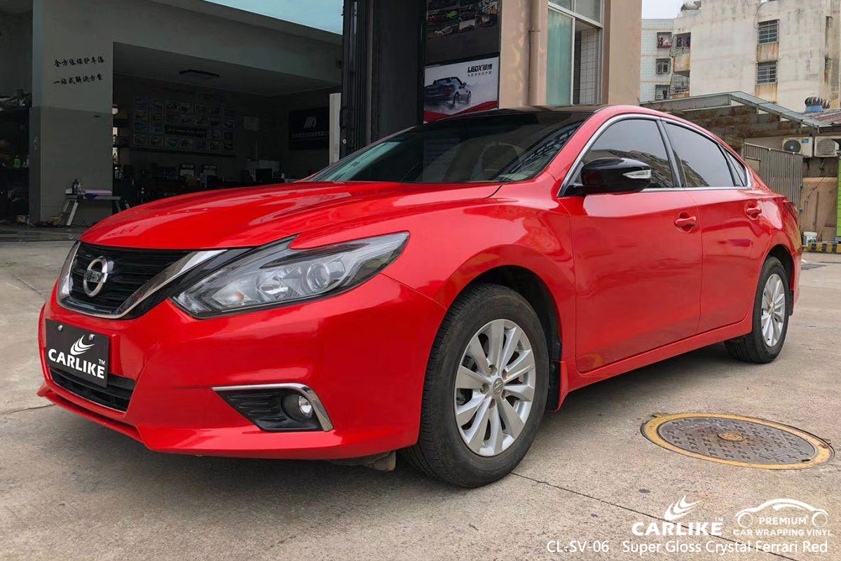 CL-SV-06 super gloss crystal ferrari red vinyl sticker paper for NISSAN Arizona United States