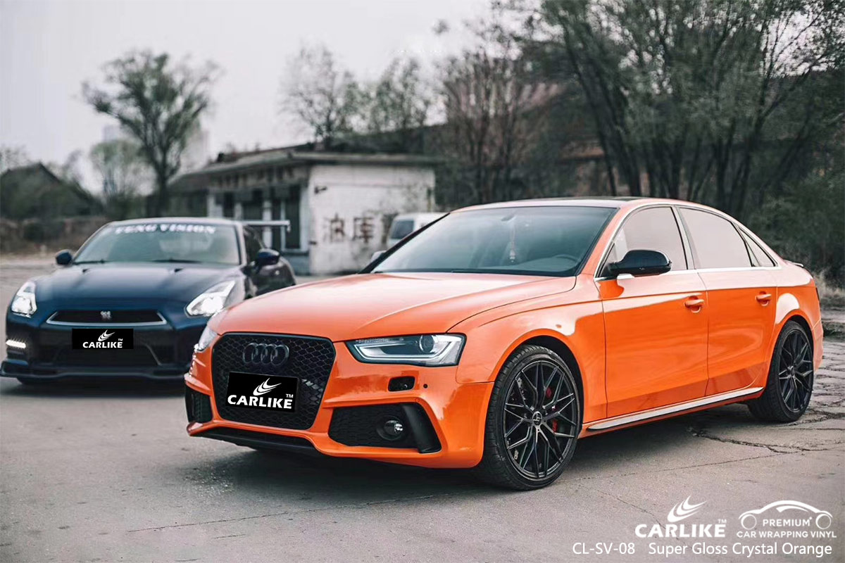 CL-SV-08 super gloss crystal orange auto body wrap car supplier for AUDI Florida United States