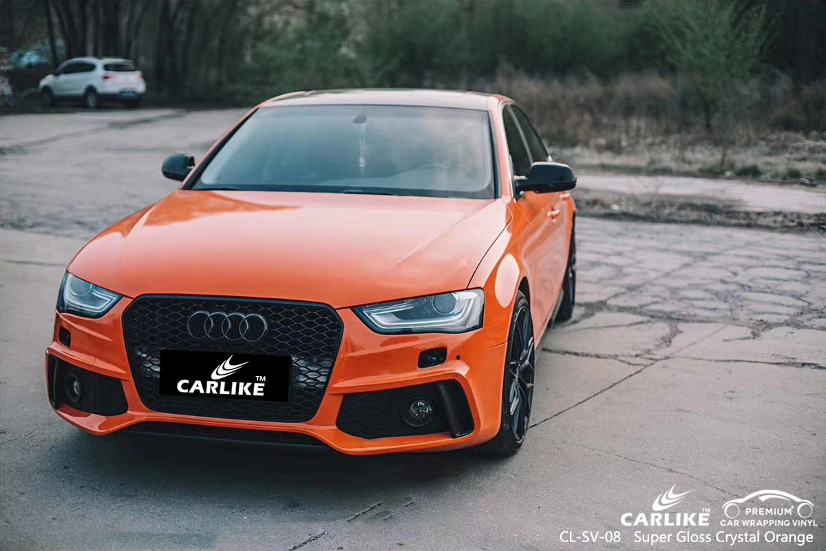 CL-SV-08 super gloss crystal orange auto body wrap car supplier for AUDI Florida United States