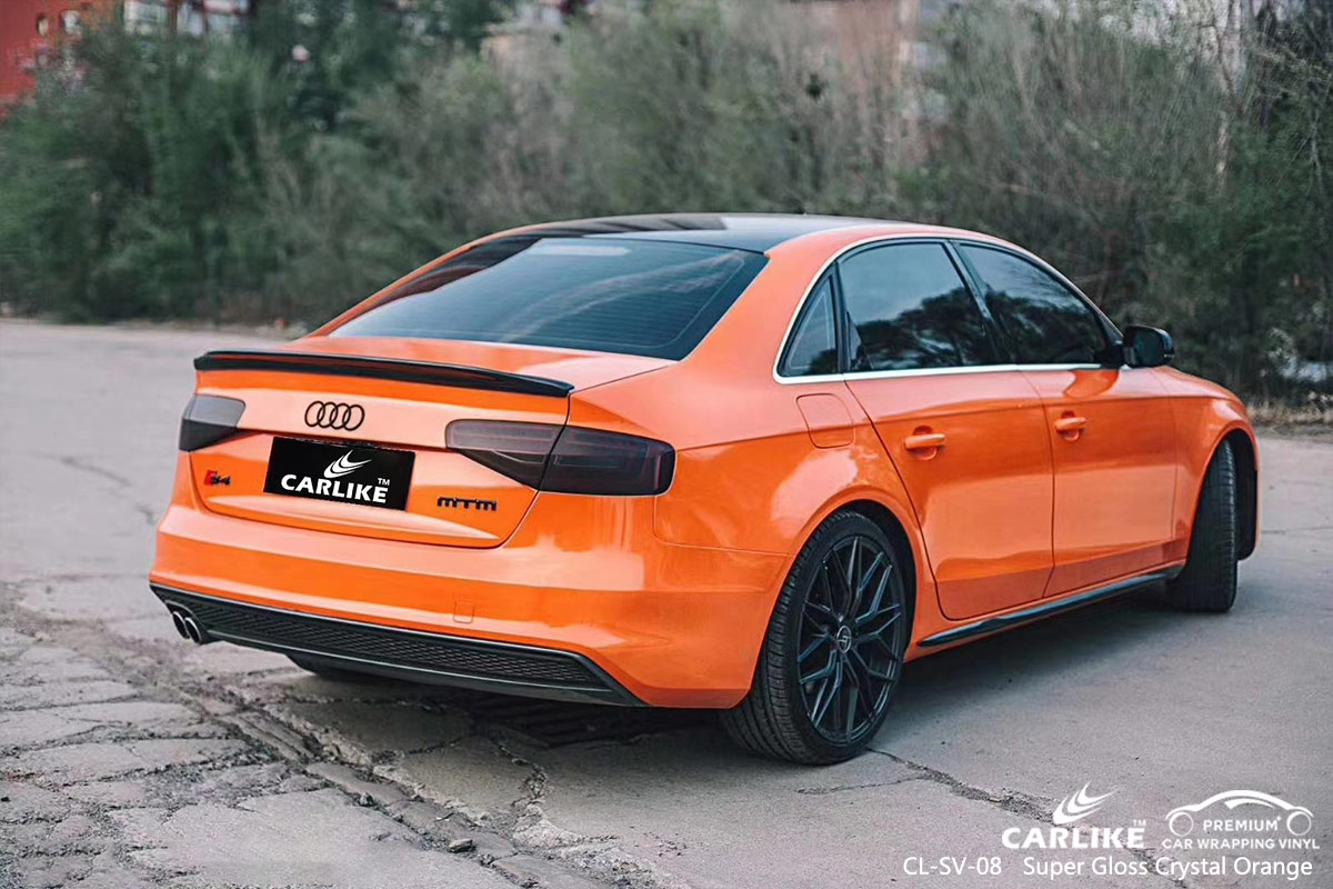 CL-SV-08 super gloss crystal orange auto body wrap car supplier for AUDI Florida United States