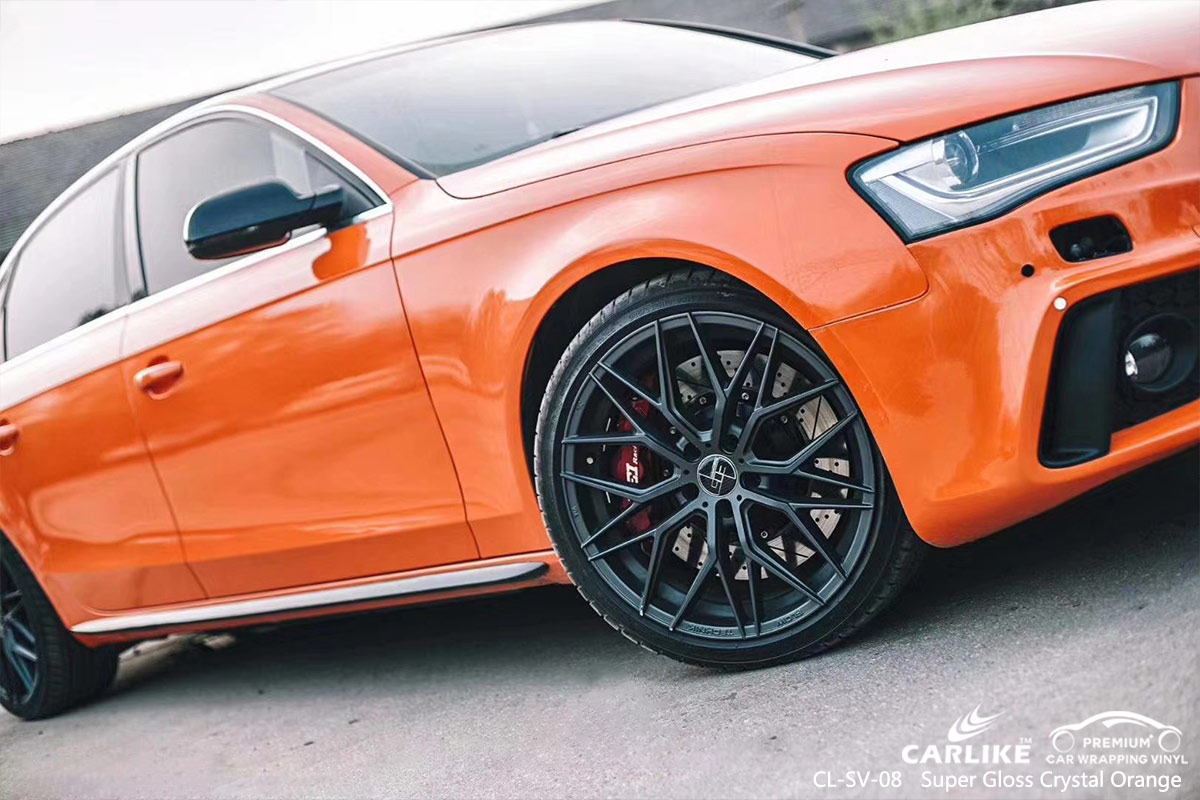CL-SV-08 super gloss crystal orange auto body wrap car supplier for AUDI Florida United States