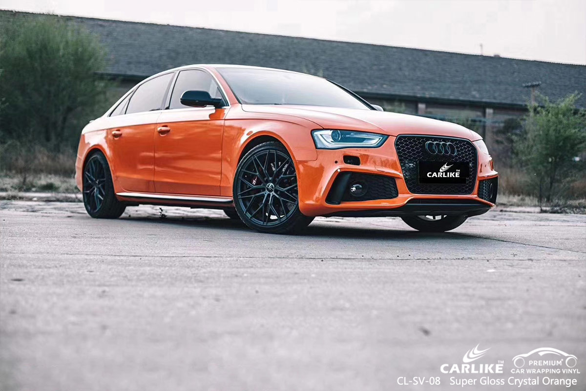 CL-SV-08 super gloss crystal orange auto body wrap car supplier for AUDI Florida United States