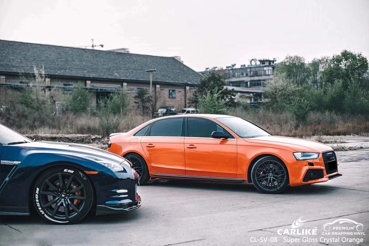 CL-SV-08 super gloss crystal orange auto body wrap car supplier for AUDI Florida United States