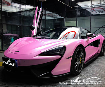 CL-SV-11 super gloss crystal light pink vinyl wrapping for MCLAREN