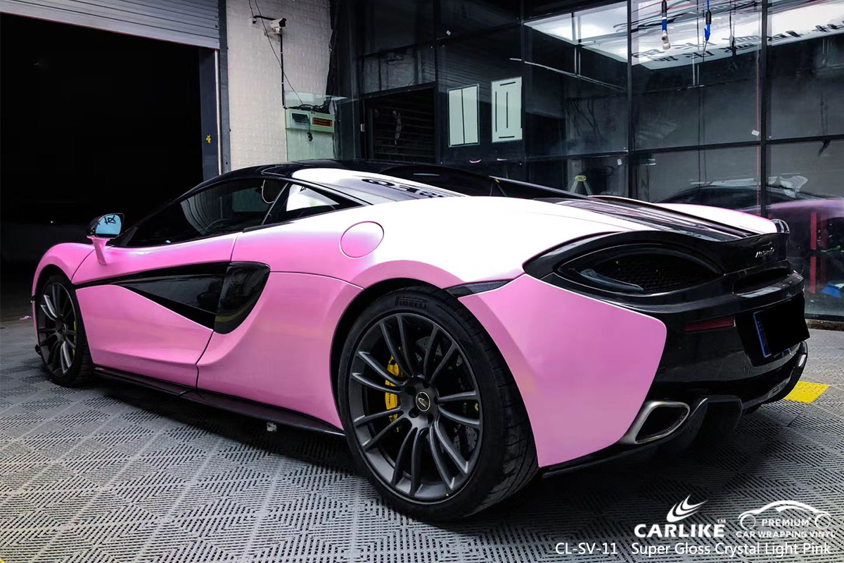 CL-SV-11 super gloss crystal light pink vinyl wrapping for MCLAREN Scotland United Kingdom