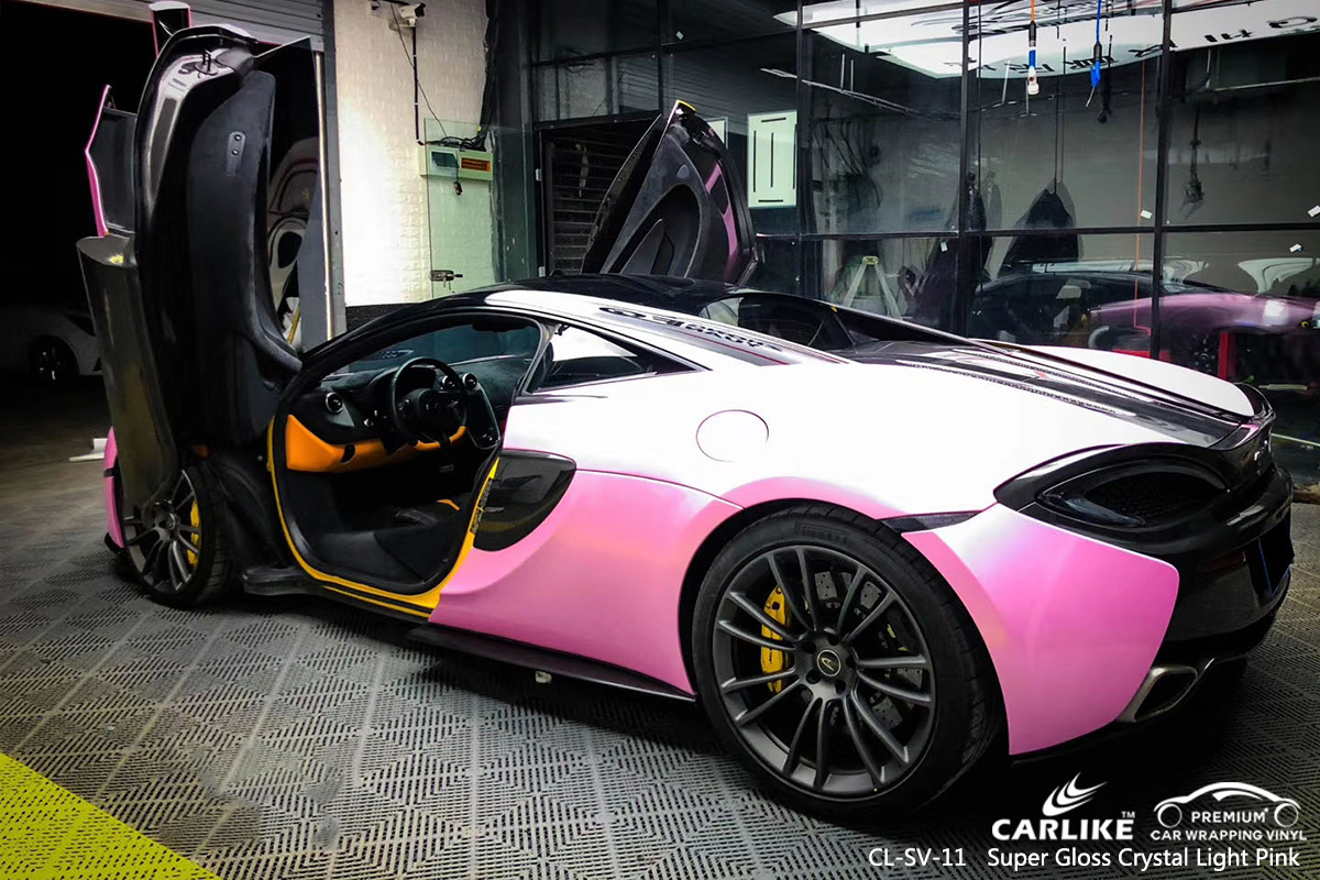 CL-SV-11 super gloss crystal light pink vinyl wrapping for MCLAREN Scotland United Kingdom