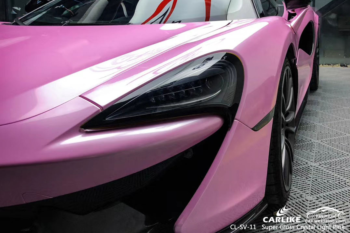 CL-SV-11 super gloss crystal light pink vinyl wrapping for MCLAREN Scotland United Kingdom