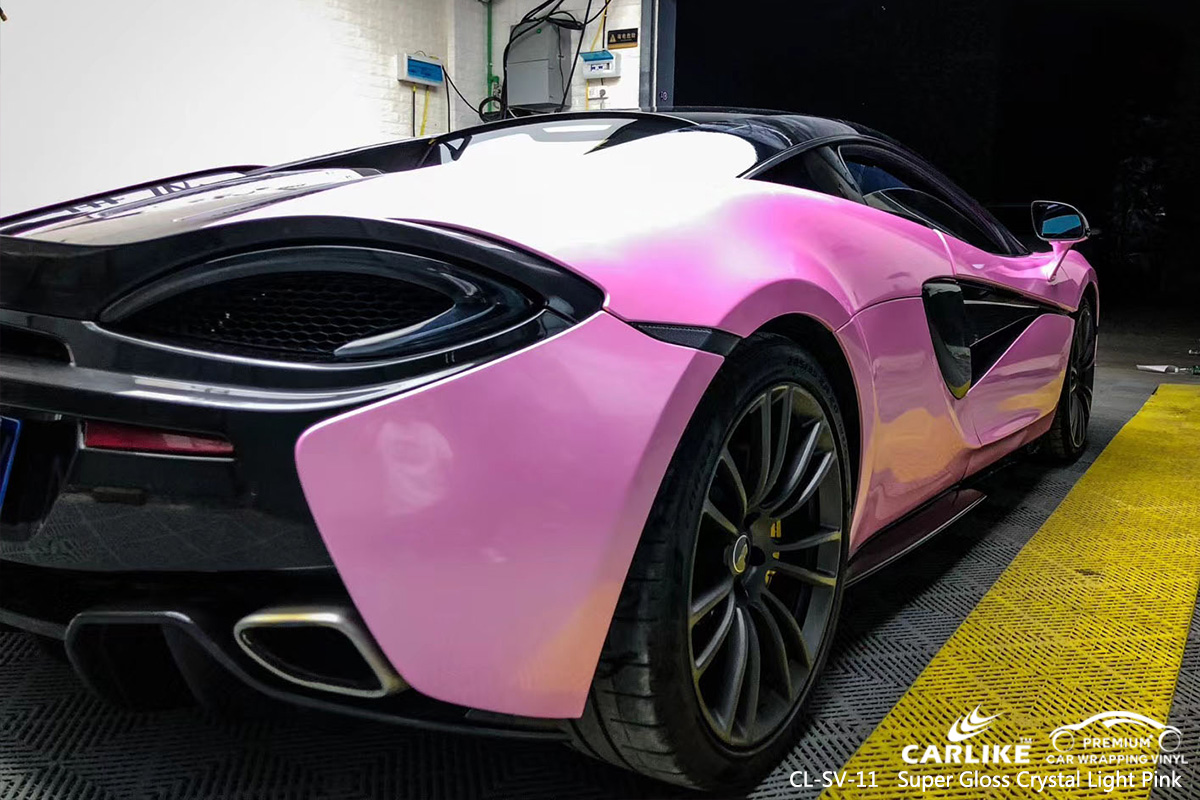 CL-SV-11 super gloss crystal light pink vinyl wrapping for MCLAREN Scotland United Kingdom