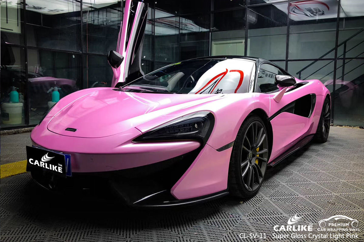 CL-SV-11 super gloss crystal light pink vinyl wrapping for MCLAREN Scotland United Kingdom