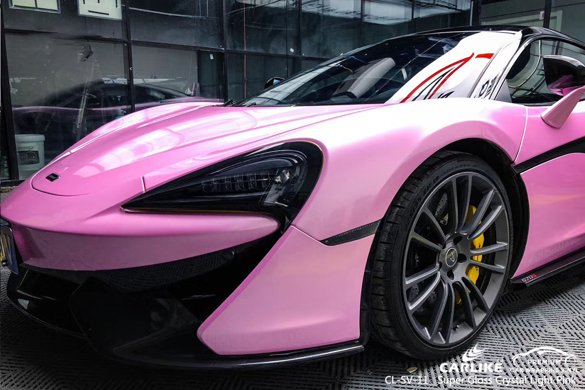 CL-SV-11 super gloss crystal light pink vinyl wrapping for MCLAREN Scotland United Kingdom
