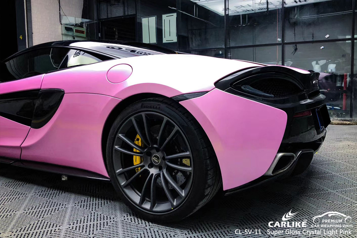 CL-SV-11 super gloss crystal light pink vinyl wrapping for MCLAREN Scotland United Kingdom