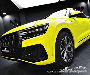 CL-SV-15 super gloss crystal bright yellow wrap vinyl for AUDI