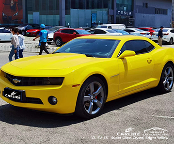 CHEVROLET Kilis Türkiye için CL-SV-15 süper parlak kristal parlak sarı sarma vinil